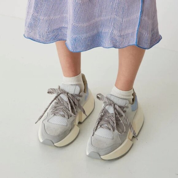 MM6 Maison Margiela Classic Chunky Platform Suede Sneakers Grey Blue Multi 5.5 - Picture 11 of 16